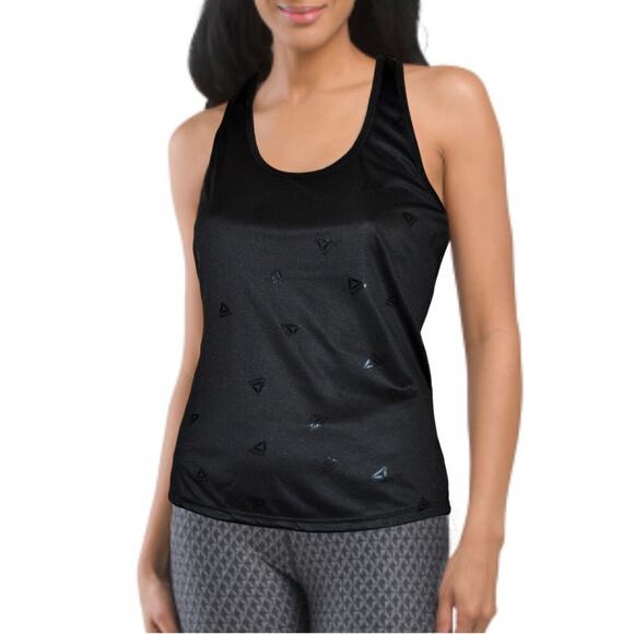 New! Reebok Women's Racerback Logo Print Moisture Wicking Active Tank Top - Picture 1 of 6